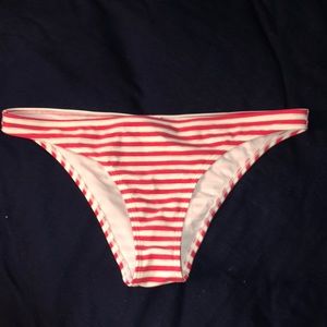 Aerie cheeky, red and white striped bikini bottom